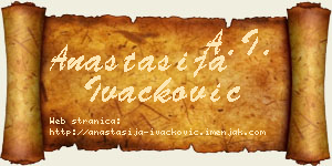 Anastasija Ivačković vizit kartica